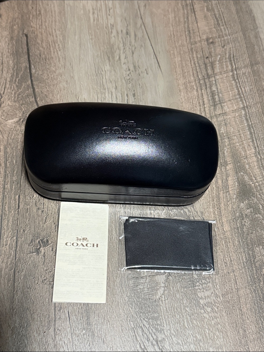 Coach Black Hard Shell Sunglasses Case with Coach Cloth
